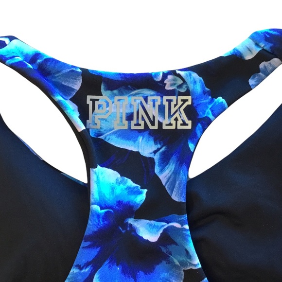 PINK Victoria’s Secret Floral Tie Up Keyhole Bikini Top Medium - Picture 6 of 7